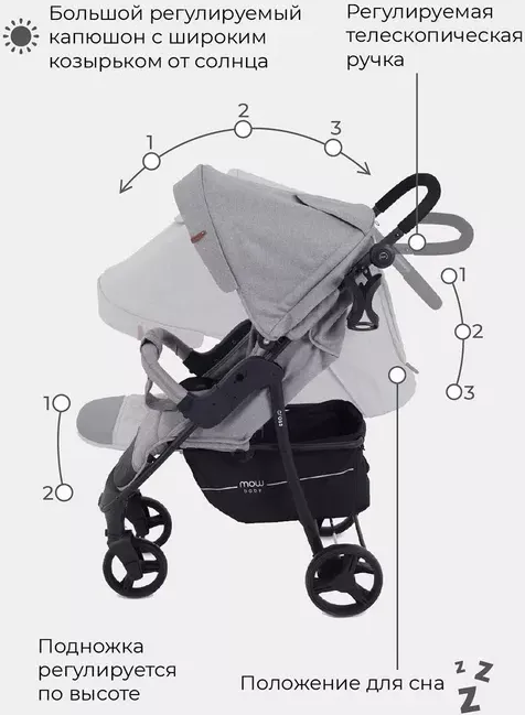 Детская прогулочная коляска MOWbaby Cross Gold / RA089 (beige) фото-3 Детская прогулочная коляска MOWbaby Cross Gold / RA089 (beige) фото-3
