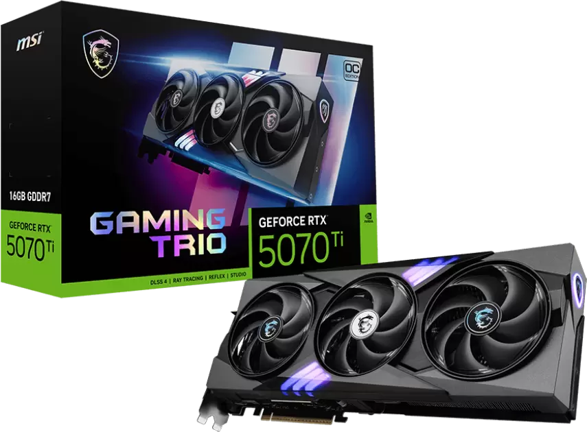 Видеокарта MSI GeForce RTX 5070 Ti 16G Gaming Trio OC Plus фото-5 Видеокарта MSI GeForce RTX 5070 Ti 16G Gaming Trio OC Plus фото-5
